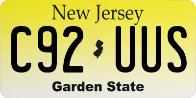NJ license plate C92UUS