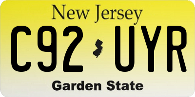 NJ license plate C92UYR