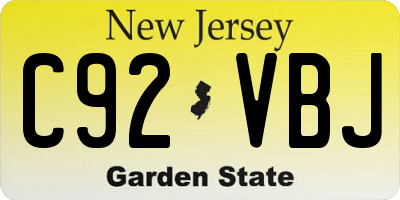 NJ license plate C92VBJ