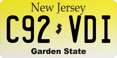 NJ license plate C92VDI