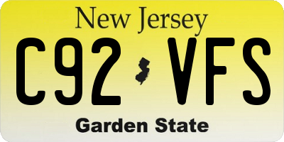 NJ license plate C92VFS