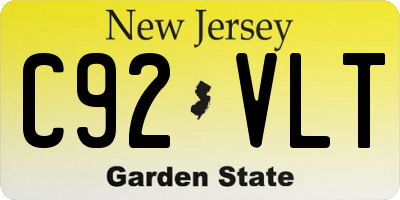 NJ license plate C92VLT