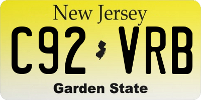 NJ license plate C92VRB