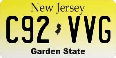 NJ license plate C92VVG