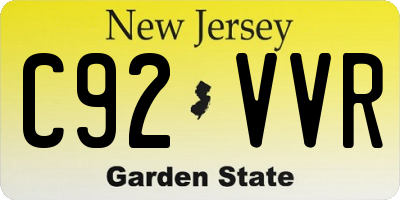 NJ license plate C92VVR