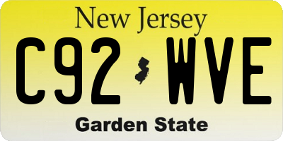 NJ license plate C92WVE