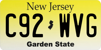 NJ license plate C92WVG