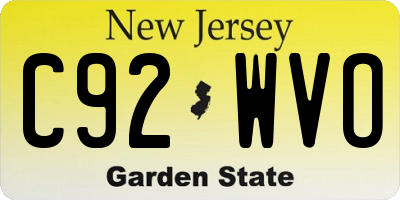 NJ license plate C92WVO