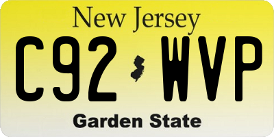NJ license plate C92WVP