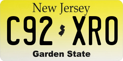 NJ license plate C92XRO