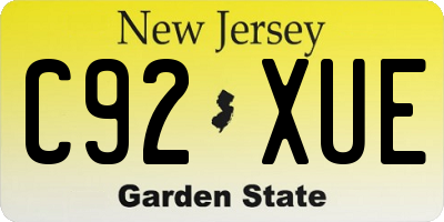 NJ license plate C92XUE