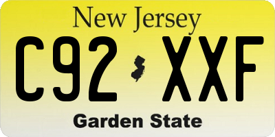 NJ license plate C92XXF
