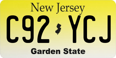 NJ license plate C92YCJ