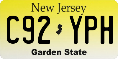 NJ license plate C92YPH