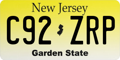 NJ license plate C92ZRP