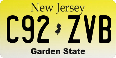 NJ license plate C92ZVB