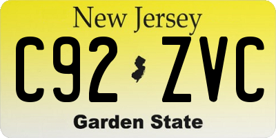 NJ license plate C92ZVC