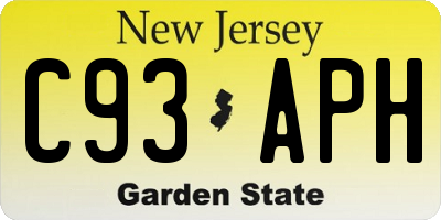 NJ license plate C93APH