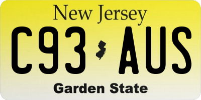 NJ license plate C93AUS