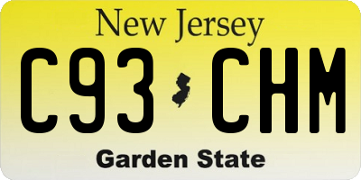 NJ license plate C93CHM