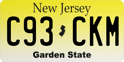 NJ license plate C93CKM