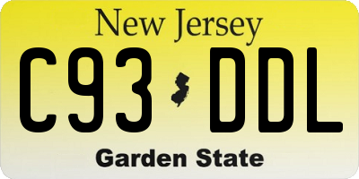 NJ license plate C93DDL