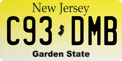 NJ license plate C93DMB