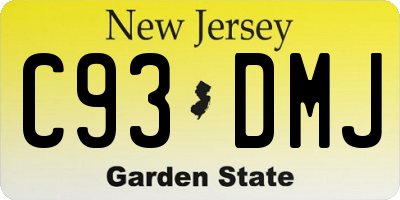 NJ license plate C93DMJ