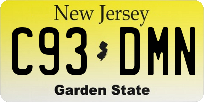 NJ license plate C93DMN