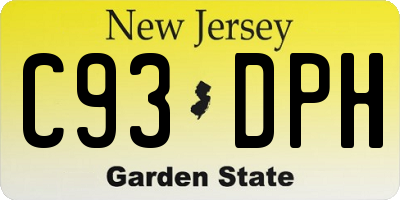 NJ license plate C93DPH
