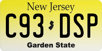 NJ license plate C93DSP