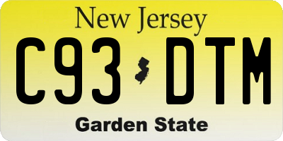 NJ license plate C93DTM