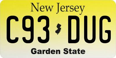 NJ license plate C93DUG