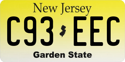 NJ license plate C93EEC