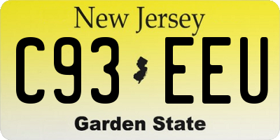 NJ license plate C93EEU