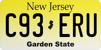 NJ license plate C93ERU