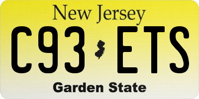 NJ license plate C93ETS