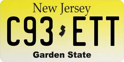 NJ license plate C93ETT