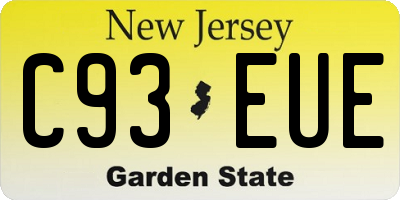 NJ license plate C93EUE