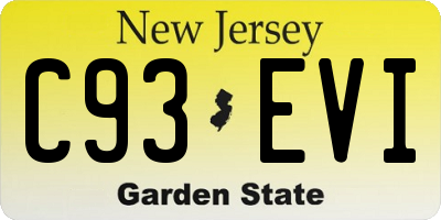NJ license plate C93EVI