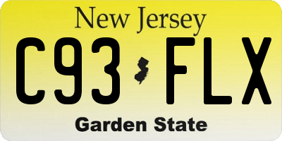 NJ license plate C93FLX