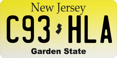 NJ license plate C93HLA