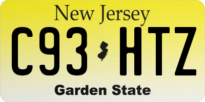 NJ license plate C93HTZ
