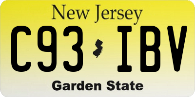 NJ license plate C93IBV