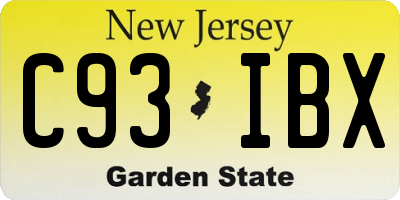 NJ license plate C93IBX