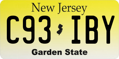 NJ license plate C93IBY