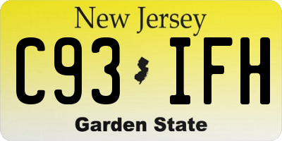 NJ license plate C93IFH