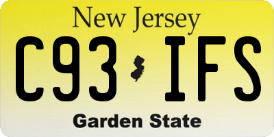 NJ license plate C93IFS