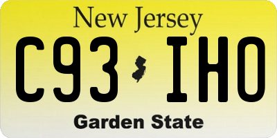 NJ license plate C93IHO
