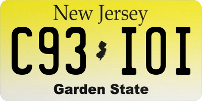 NJ license plate C93IOI